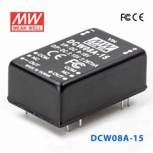 DCW08A-15  8W  9~18V 输入  ±15V  稳压双路输出明纬DC-DC转换模块电源