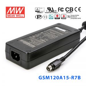 GSM120A15-R7B 105W 15V7A输出明纬高能效医疗型外置桌面型电源适配器