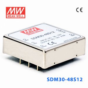 SDM30-48S12  30W  36~72V  输入  12V  稳压单路输出明纬DC-DC转换模块电源