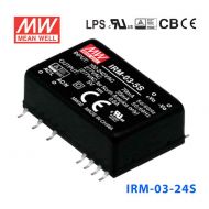 IRM-03-24S  3W 24V 125mA   单路输出高能效AC-DC模块型明纬开关电源-SMD贴片型