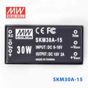 SKM30A-15  30W  9~18V  输入 15V 2A 单路稳压输出明纬DC-DC转换模块电源