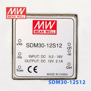 SDM30-12S12  30W  9~18V  输入  12V  稳压单路输出明纬DC-DC转换模块电源