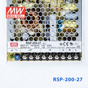 RSP-200-27 200W 27V7.5A 单路输出带功率因素校正超薄型明纬开关电源 