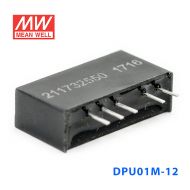 DPU01M-12 1W 12V 转 ±12V  非稳压双路输出明纬DC-DC转换模块电源