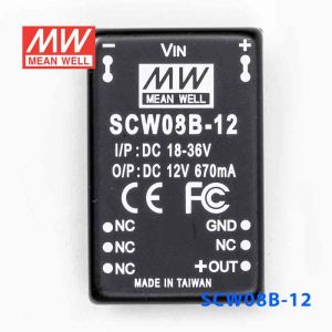 SCW08B-12  8W  18~36V  输入12V  稳压单路输出明纬DC-DC转换模块电源