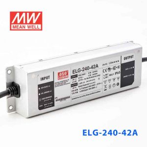 ELG-240-42A 240W 42V 5.71A   A型(电流可调/铝壳IP65/100～305Vac输入)明纬PFC防水LED电源