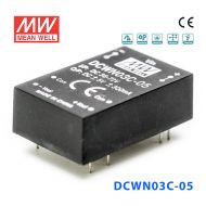 DCWN03C-05 3W 36~72V 转 ±5V 0.3A 非稳压双路输出DC-DC模块电源