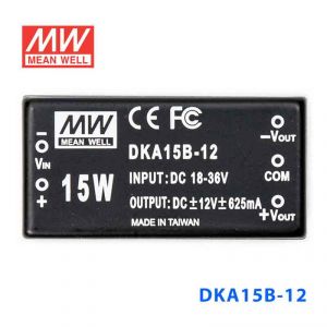 DKA15B-12  15W 18~36V 输入 ±12V  稳压双路输出明纬DC-DC转换模块电源