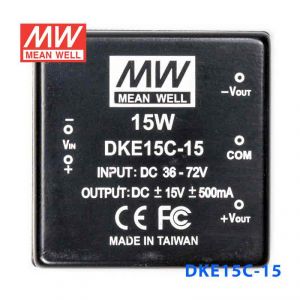 DKE15C-15  15W  36~72V  输入  ±15V  双路输出明纬DC-DC转换模块电源