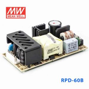 RPD-60B  60W +5V 3.85A +24V 1.65A  双路输出微漏电低空载损耗小尺寸医用无外壳明纬开关电源