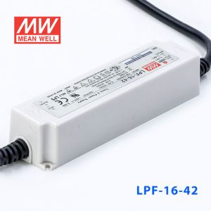 LPF-16-42  16W  42V 0.39A  恒压+恒流有PFC高效率塑壳IP30防水LED电源