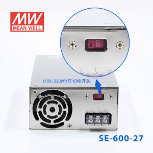 SE-600-27 600W 27V22.2A 单路输出明纬电源(SE系列-内置有外壳)