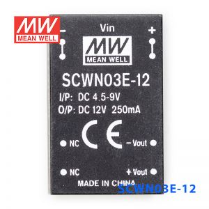 SCWN03E-12 3W 4.5～9V 转 12V 0.25A 非稳压单路输出DC-DC模块电源