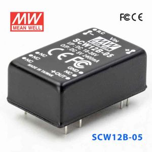 SCW12B-05  12W  18~36V  输入 5V  稳压单路输出明纬DC-DC转换模块电源