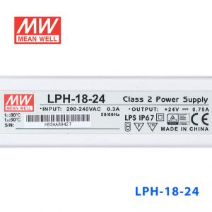 LPH-18-24 18W220V输入 24V0.75A明纬牌恒压输出IP67防水塑壳LED电源