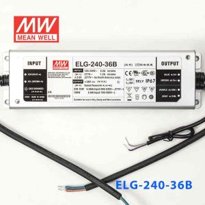 ELG-240-36B 240W 36V 6.66A     B型(0～10V/PWM/电阻调光)/铝壳IP67/100～305Vac输入)明纬PFC防水LED电源