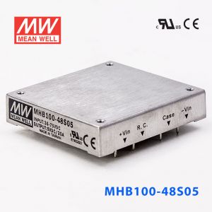 MHB100-48S05 100W 36~75V 输入 5V20A稳压单路输出明纬DC-DC转换电源 