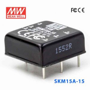 SKM15A-15  15W 9~18V  输入 15V 1A 单路稳压输出明纬DC-DC转换模块电源