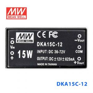 DKA15C-12  15W 36~72V  输入 ±12V 稳压双路输出明纬DC-DC转换模块电源