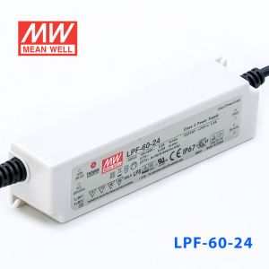 LPF-60-24  60W  24V 2.5A  恒压+恒流有PFC高效率塑壳IP67防水LED电源