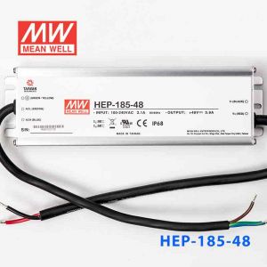 HEP-185-48   185W 48V 3.9A无风扇全密封IP68防护高效率明纬电源