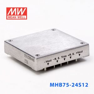 MHB75-24S12 75W 18~36V 输入 12V6.25A稳压单路输出明纬DC-DC转换模块电源 