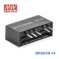 DPU01N-15 1W 24V 转±15V 非稳压双路输出明纬DC-DC转换模块电源