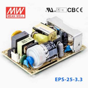 EPS-25-3.3 25W 3.3V5A 单路输出裸板高效低空载损耗明纬开关电源