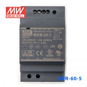 HDR-60-5  32.5W 5V 6.5A  单路输出明纬超薄型导轨安装电源