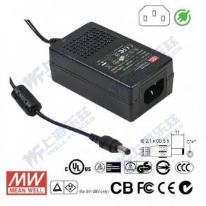 GS25A15-P1J 25W 15V1.66A 输出绿色能源明纬电源适配器(三线插口)