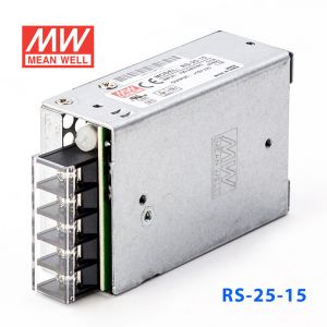 RS-25-15 25W 15V1.7A 单路输出明纬电源(G3系列-高性能内置有外壳) 