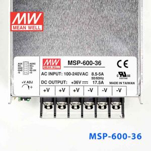 MSP-600-36  600W  36V 17.5A  单路输出带功率因素校正高可靠医疗型明纬开关电源