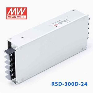 RSD-300D-24  300W  57.6-154V 输入24V 12.5A  铁路用外壳型单路输出DC-DC转换明纬开关电源