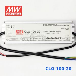 CLG-100-20 100W  20V 4.8A 恒压+可改恒流有PFC铝壳明纬IP67防水LED电源