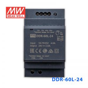 DDR-60L-24台湾明纬60W 18~75V输入 24V2.5A输出导轨型DC-DC电源