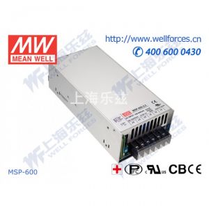 MSP-600-15  600W  15V 43A  单路输出带功率因素校正高可靠医疗型明纬开关电源