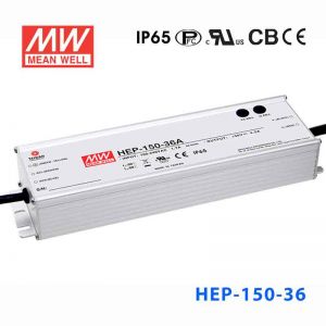 HEP-150-36 150W 36V 4.2A无风扇全密封IP68防护高效率明纬电源