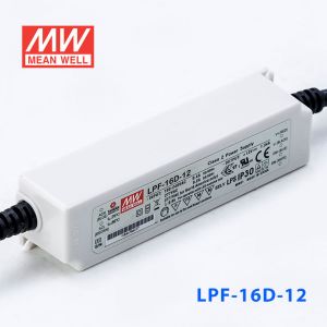 LPF-16D-12 16W  12V 1.34A  恒压+恒流PFC高效率塑壳IP30防水调光LED电源