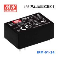 IRM-01-24 1W 24V 42mA   单路输出高能效AC-DC模块型明纬开关电源-插脚型