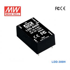 LDD-300H 15W 9～56V输入,2～52V300mA输出DC-DC降压型恒流LED驱动器-插脚型