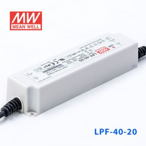 LPF-40-20  40W  20V 2A  恒压+恒流有PFC高效率塑壳IP67防水LED电源