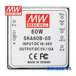 SKA60B-05  60W  18~36V  输入 5V 12A 明纬单路稳压输出DC-DC转换电源