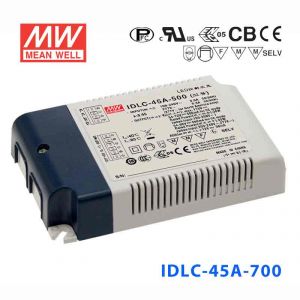 IDLC-45A-700 45W 38~64V 700mA   带辅助直接输出明纬LED开关电源