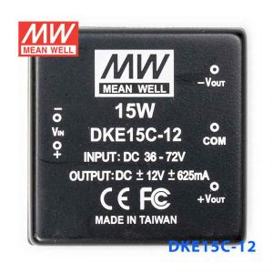 DKE15C-12  15W  36~72V  输入  ±12V  双路输出明纬DC-DC转换模块电源