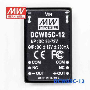 DCW05C-12  5W  36~72V  输入  ±12V  稳压双路输出明纬DC-DC转换模块电源