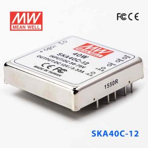 SKA40C-12  40W  36~72V  输入 12V 3.33A 稳压单路输出明纬DC-DC转换模块电源