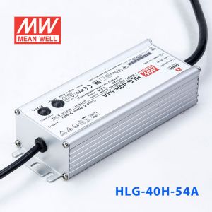 HLG-40H-54A  40W  54V 0.75A  强耐环境恒压+恒流PFC高效铝壳IP65防水LED电源(恒压恒流值可面板设定) 