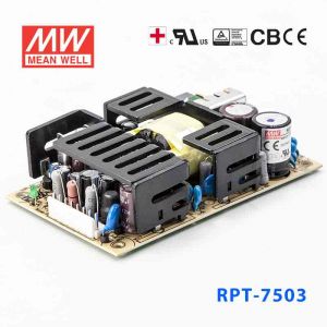 RPT-7503  75W +3.3V 7A +5V 8A +12V 1.5A  三路输出绿色明纬医用无外壳电源