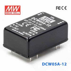 DCW05A-12  5W  9~18V  输入 ±12V  稳压双路输出明纬DC-DC转换模块电源