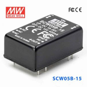 SCW05B-15 5W  18~36V 15V  稳压单路输出明纬DC-DC转换模块电源